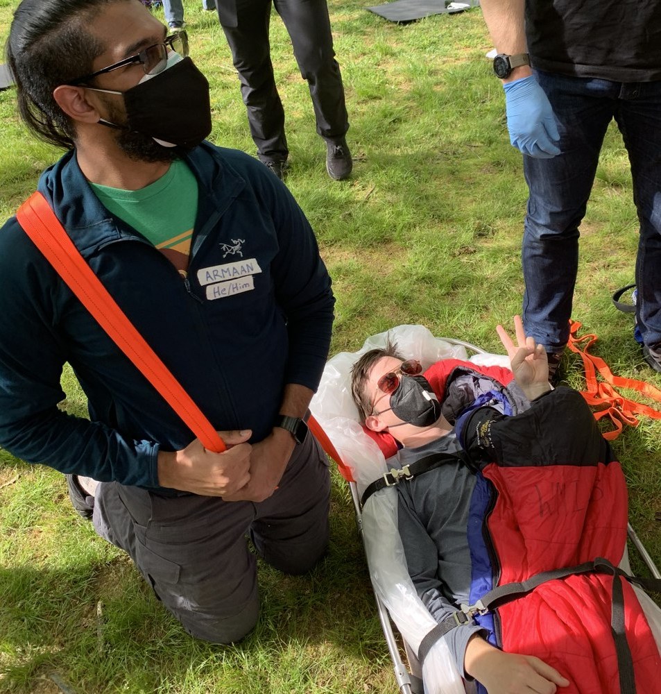 Backcountry litter carry — wilderness first response